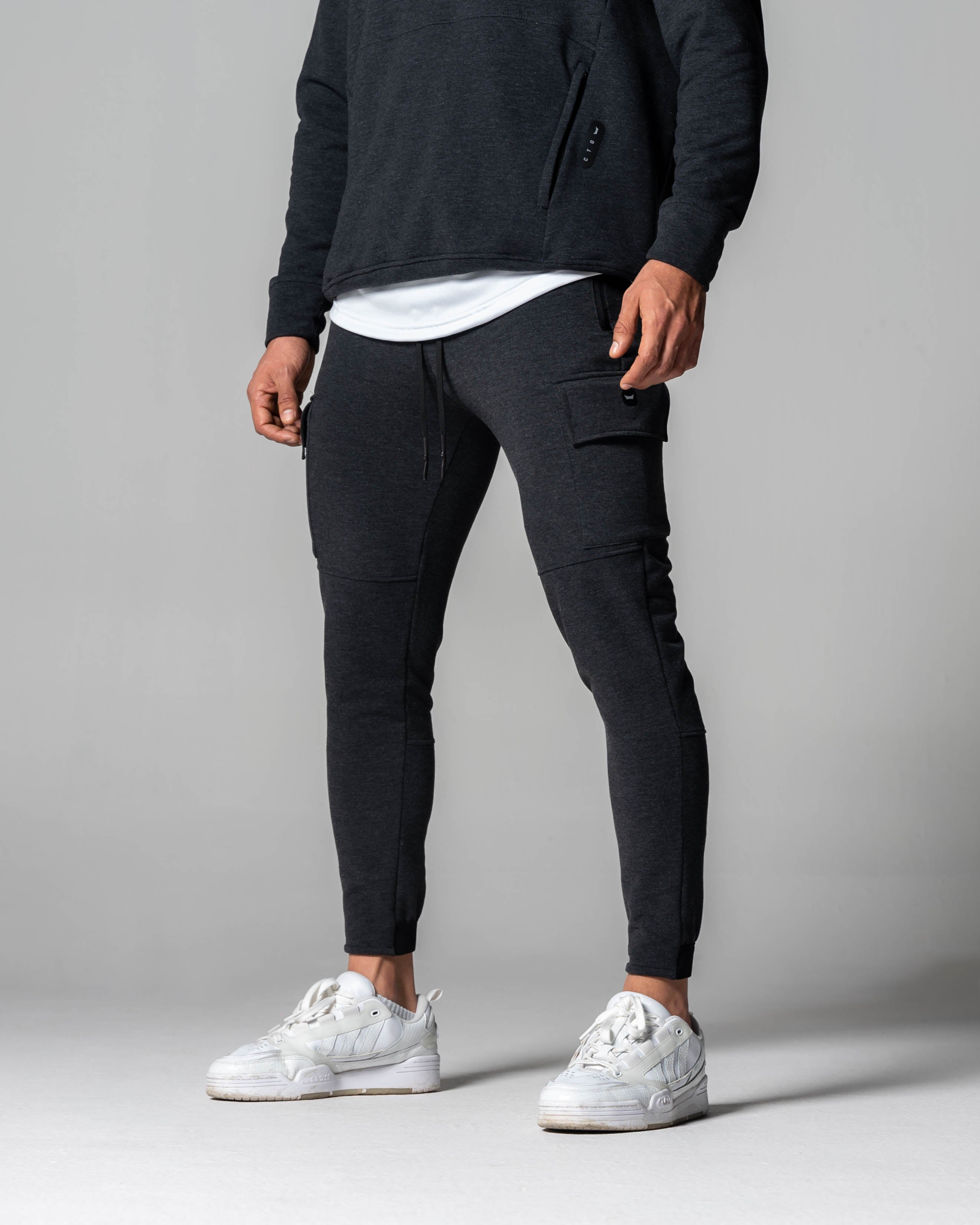 Cargo Cuffed Fleece Jogger - Gray