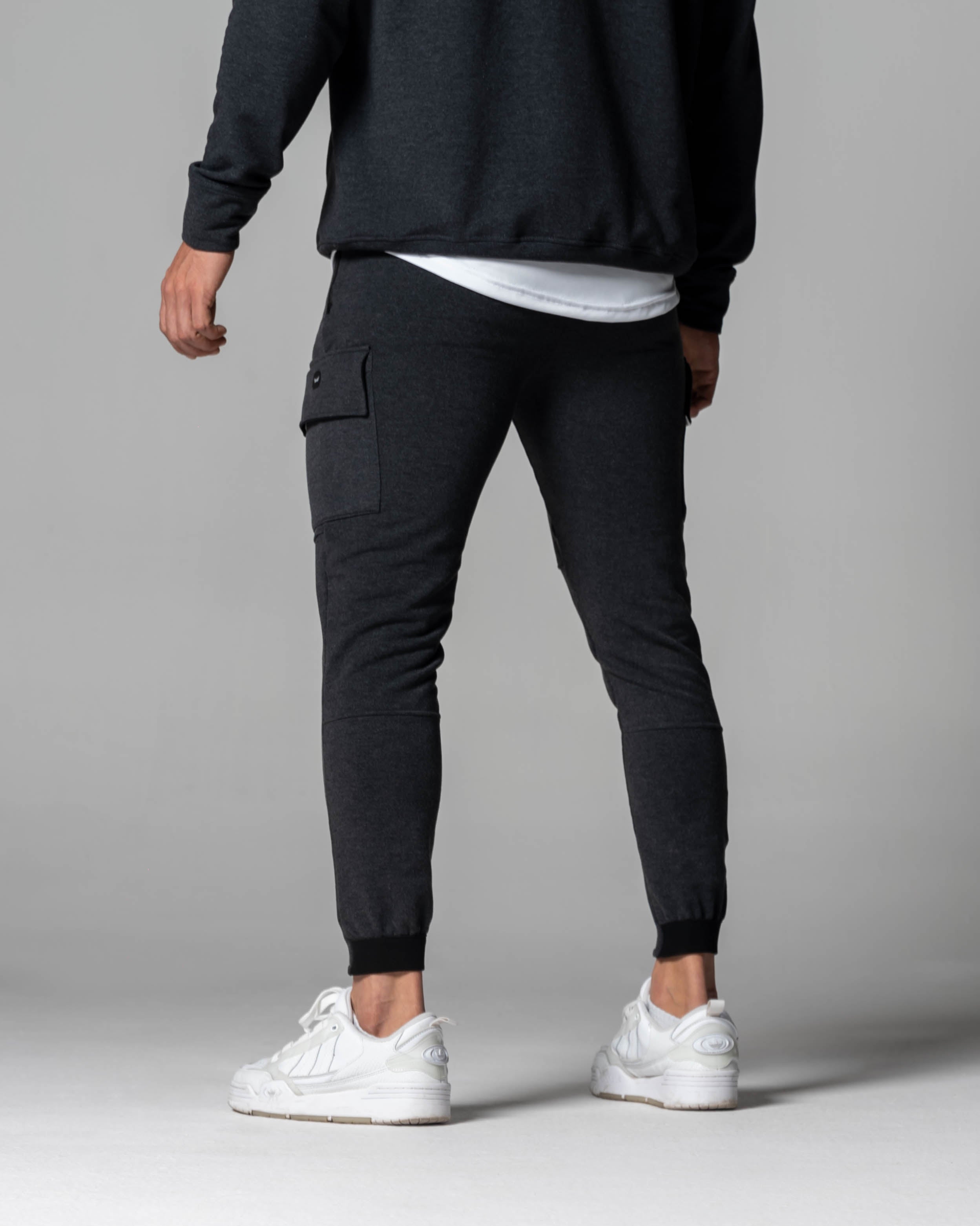 Cargo Cuffed Fleece Jogger - Gray
