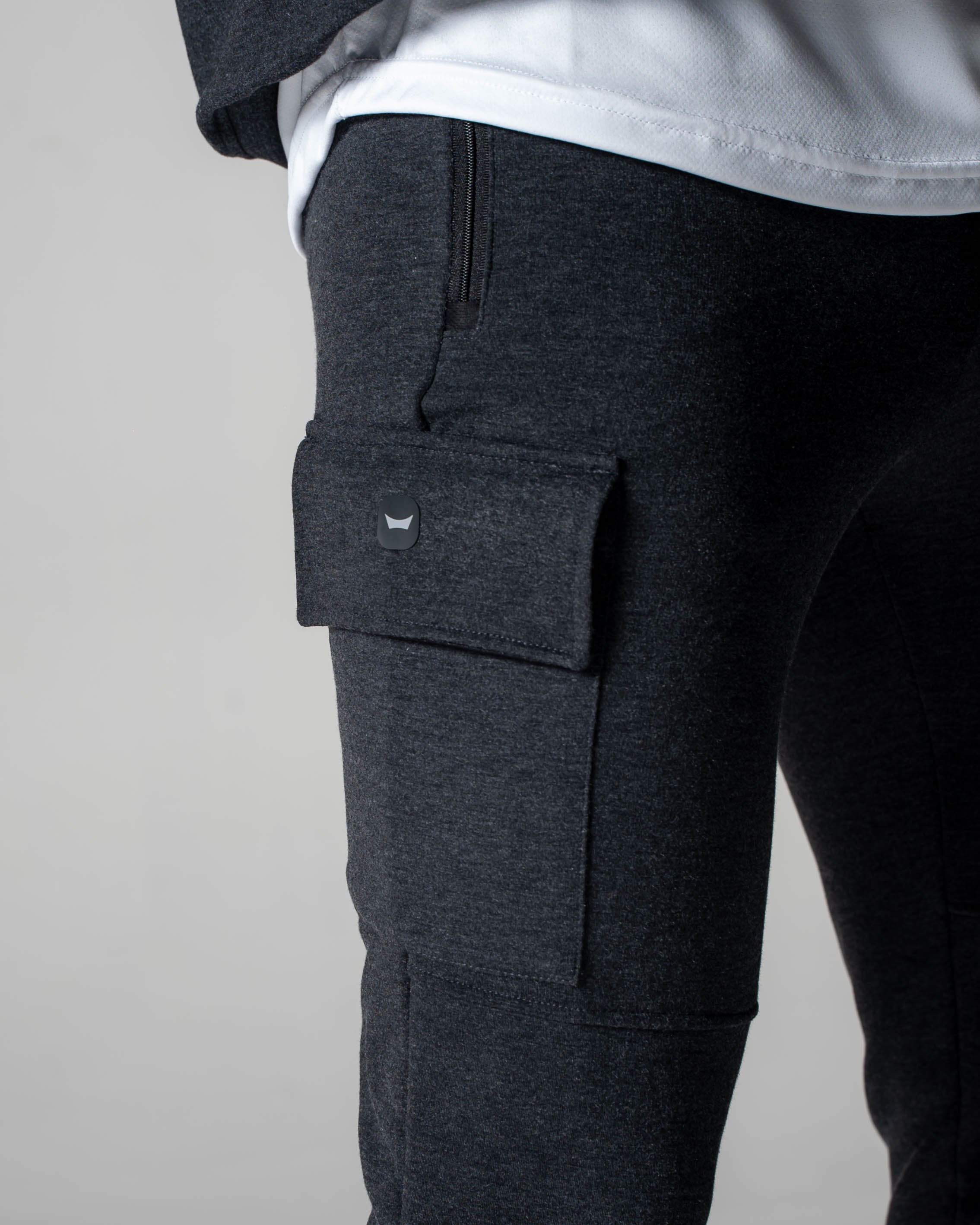 Cargo Cuffed Fleece Jogger - Gray