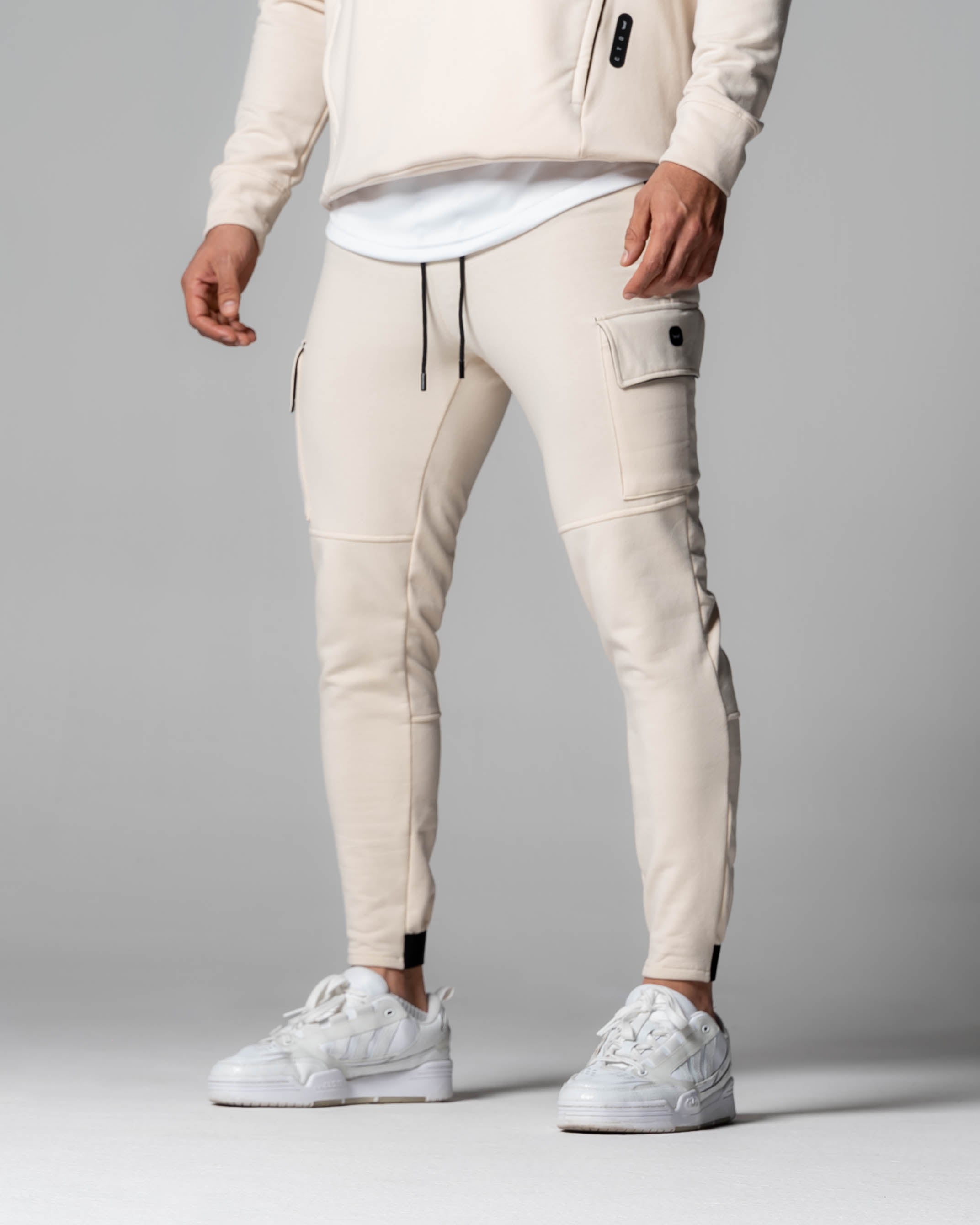 Cargo Cuffed Fleece Jogger - Ivory