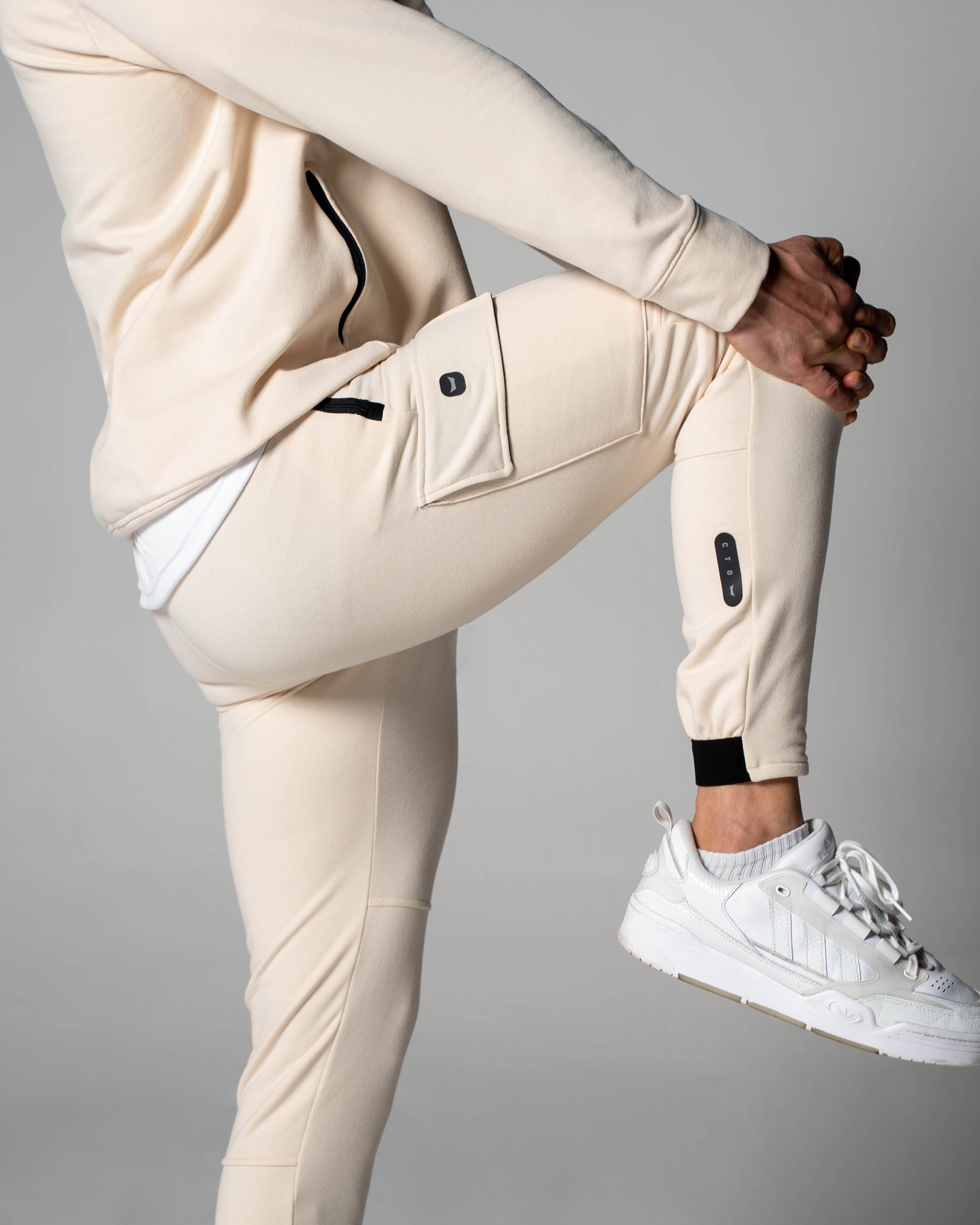 Cargo Cuffed Fleece Jogger - Ivory
